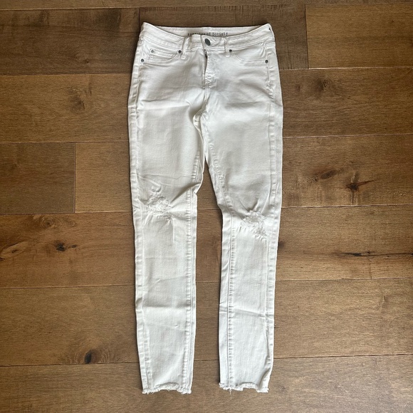 Articles of Society Sarah Distressed Skinny Ankle Jeans White Denim Womens Sz 26 - Picture 1 of 8